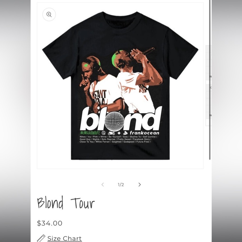 Frank Ocean - Blond tour shirt